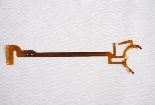 Single layer polyimide flexible circuit with branched arms and a stiffened ZIF tail