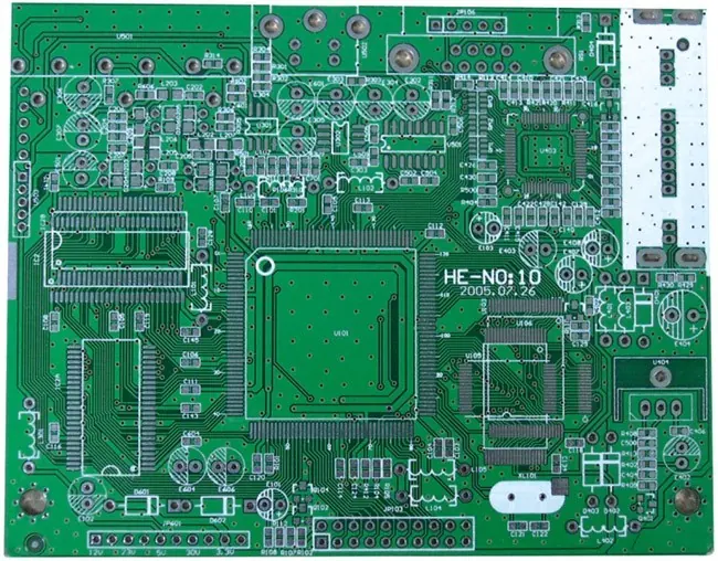 Double sided FR4 rigid PCB with lead-free HASL finish and mixed through-hole and SMD footprints