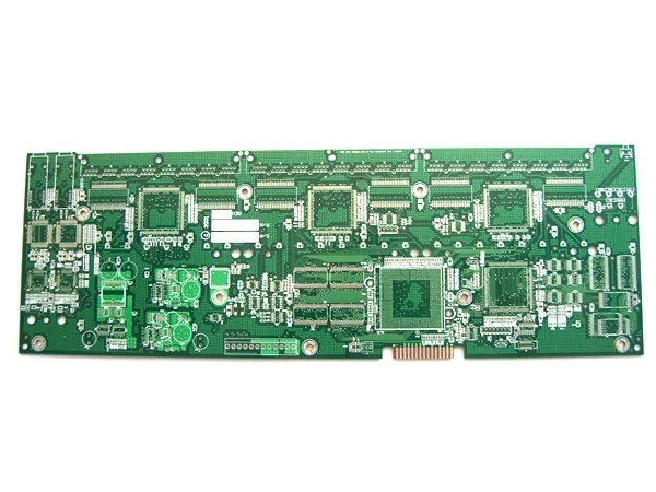 Six layer rigid PCB in a long narrow format with lead-free HASL finish