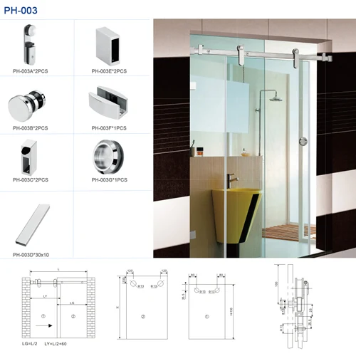 PH-003 Sliding Door Kit — Peihua Hardware