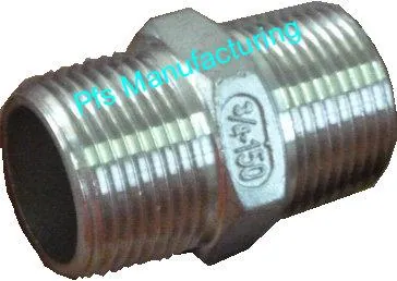 Stainless Steel BSP/NPT Hex Nipples - Stainless Screwed Fittings by PFS Manufacturing