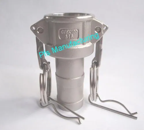 SS316 Type C(Female coupler) with Hose End - Camlocks(SS,PP,Alum and Brass) by PFS Manufacturing