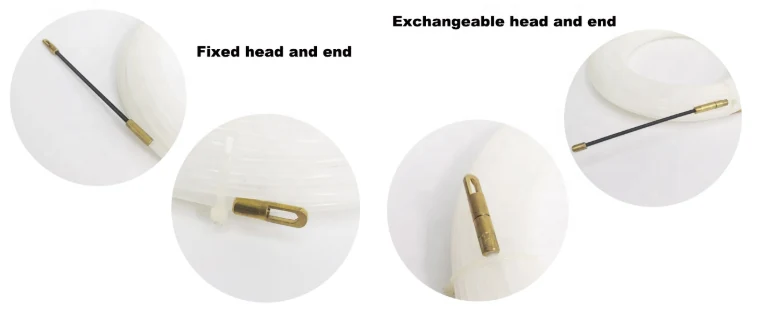 Steel leader and interchangeable eyelet terminals supplied with the nylon cable puller