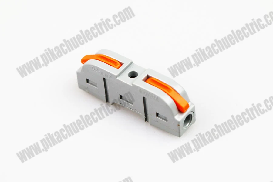 Close-up of the screw terminal and wire entry point on the connector