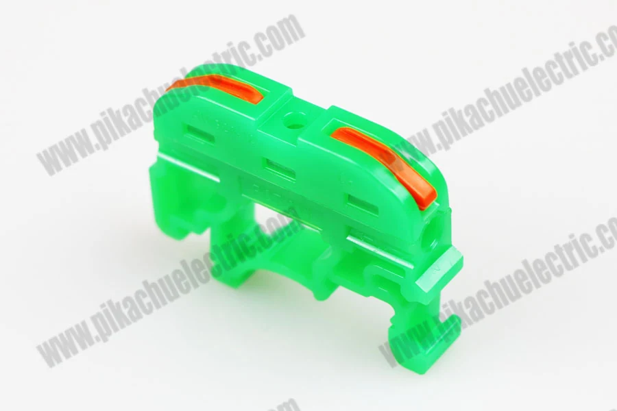 Close-up of the connector's plastic housing and wire entry points