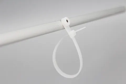 White and black color mountable head self-locking cable ties with hole for screw install zip ties