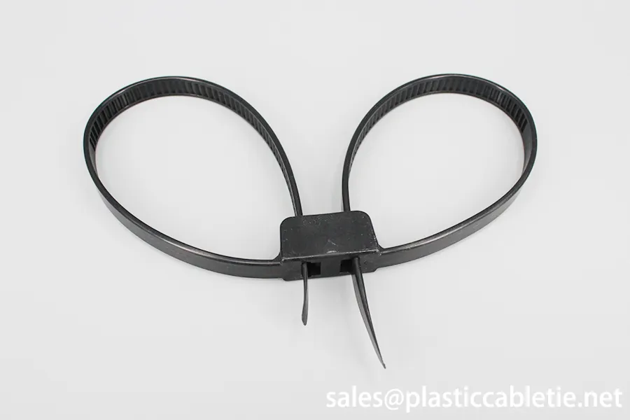 12*700mm white and black strong double loop Unbreakable soft plastic cable tie one time police handcuffs