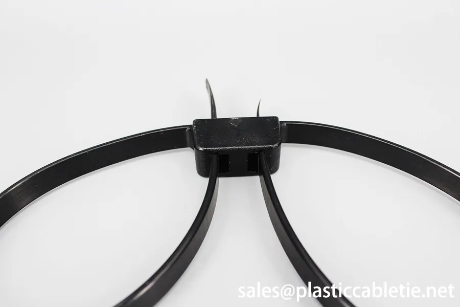 12*700mm white and black strong double loop Unbreakable soft plastic cable tie one time police handcuffs