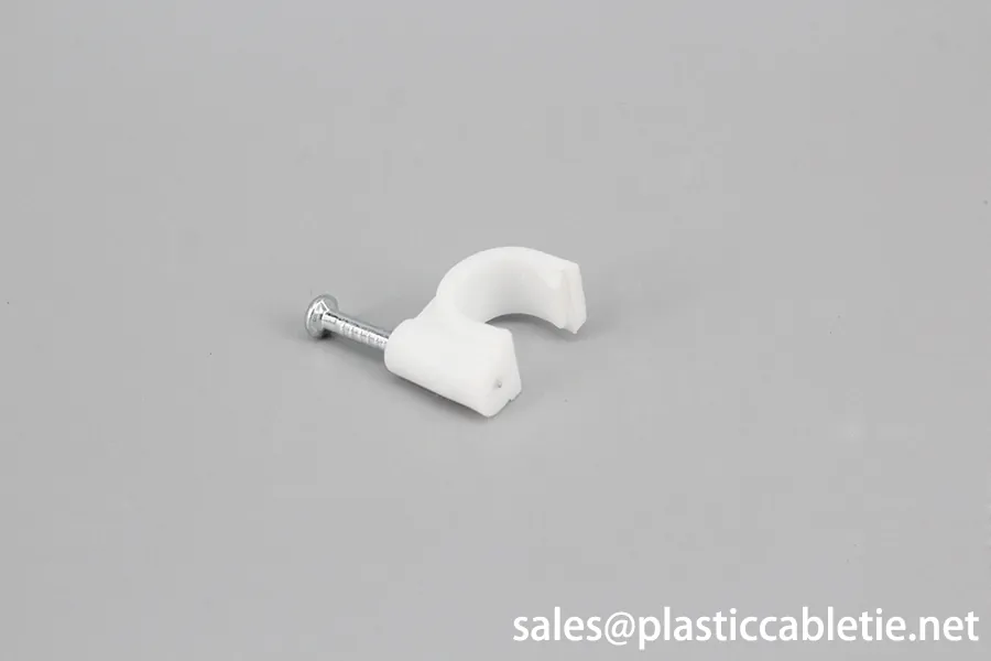 Round PE material natural color Cable Clip Wire and Cable Fixing Clip Plastic Clips
