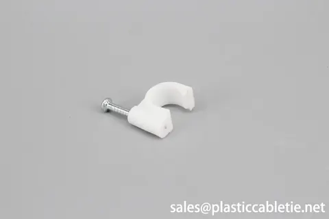 Round PE material natural color Cable Clip Wire and Cable Fixing Clip Plastic Clips view 2