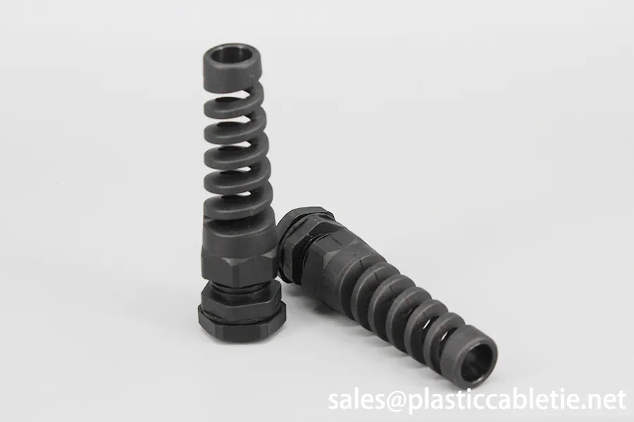 CE Approved nylon PA material black and grey color IP68 spiral Waterproof PG Cable Glands With Strain Relief