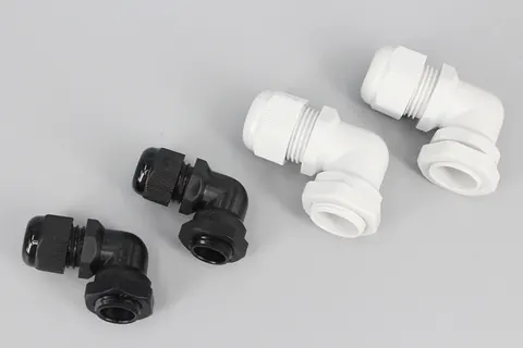 New Material black and grey white IP68 waterproof Nylon Right Angle Elbow Cable Glands with CE certificate
