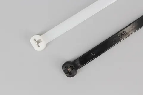 Black and Natural Nylon Stainless Steel Barb Inlay Cable Tie