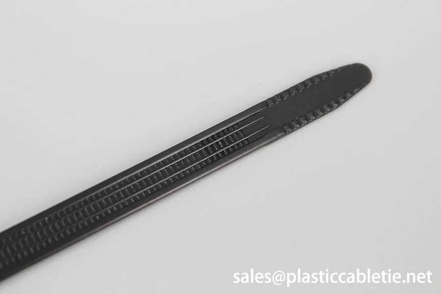 Black and Natural Nylon Stainless Steel Barb Inlay Cable Tie