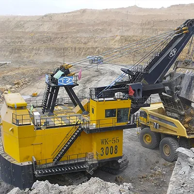 TZ WK-55 electric mining shovel working at an open pit bench