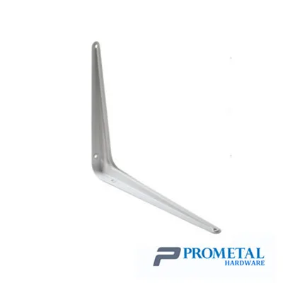 Pressed steel London shelf bracket with six fixing holes