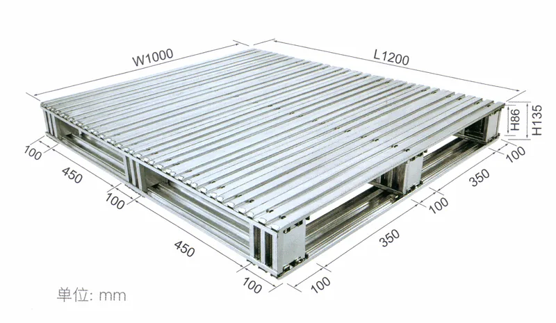 403 Grid dismountable pallet with full surface covered