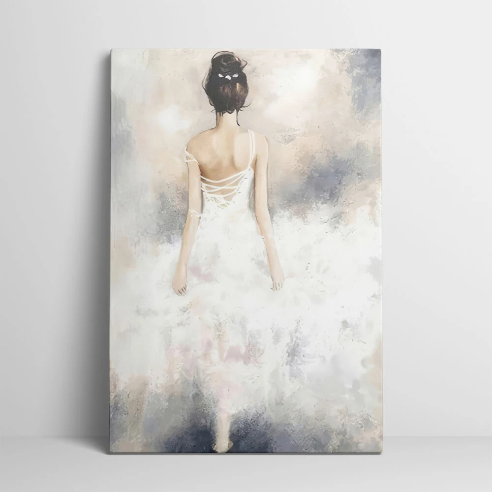 Girl Abstract canvas showing the gallery-wrapped edge on its 3 cm frame