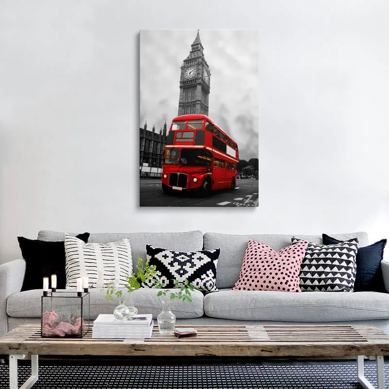 Canvas wall art hung above a sofa in a living room