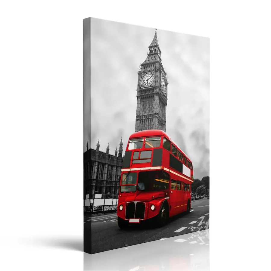 Red London Bus printed on canvas by Pveror Art
