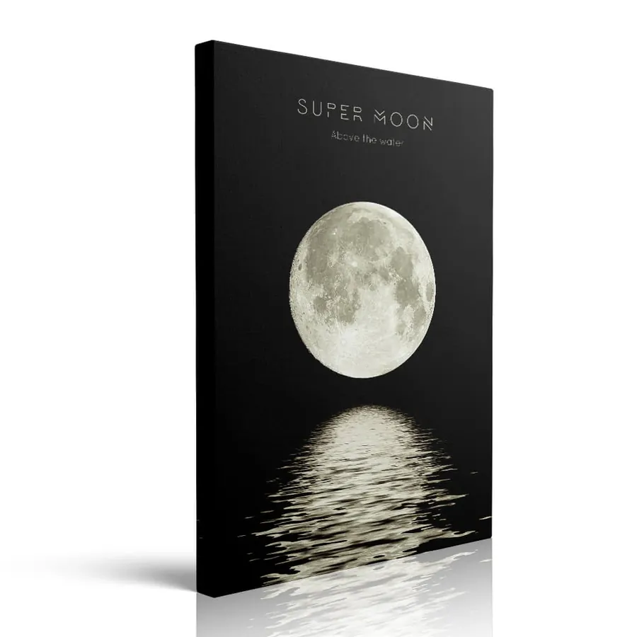 Super Moon Above The Water printed on canvas by Pveror Art