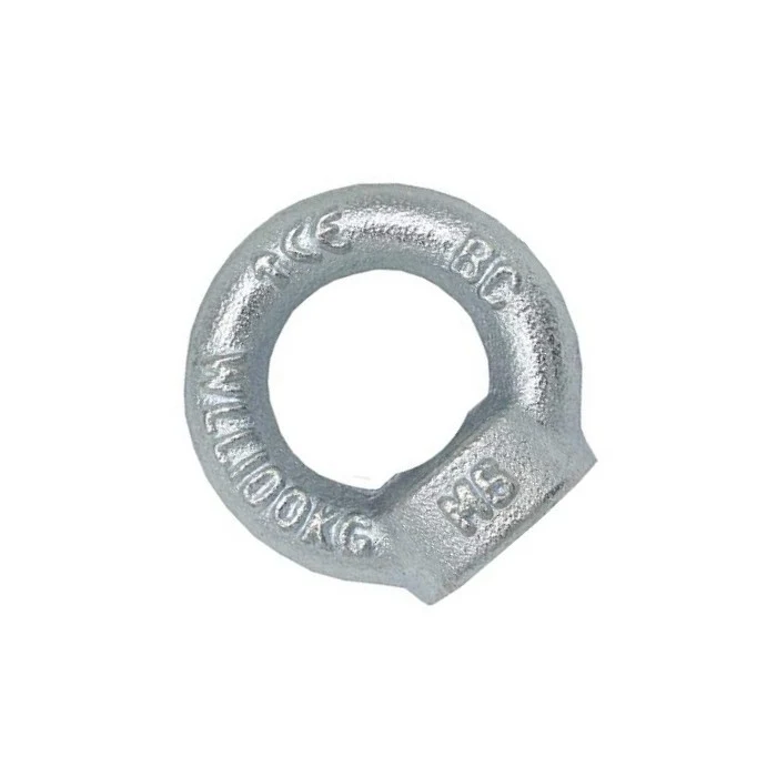 Galvanized steel lifting ring with embossed WLL 100KG text