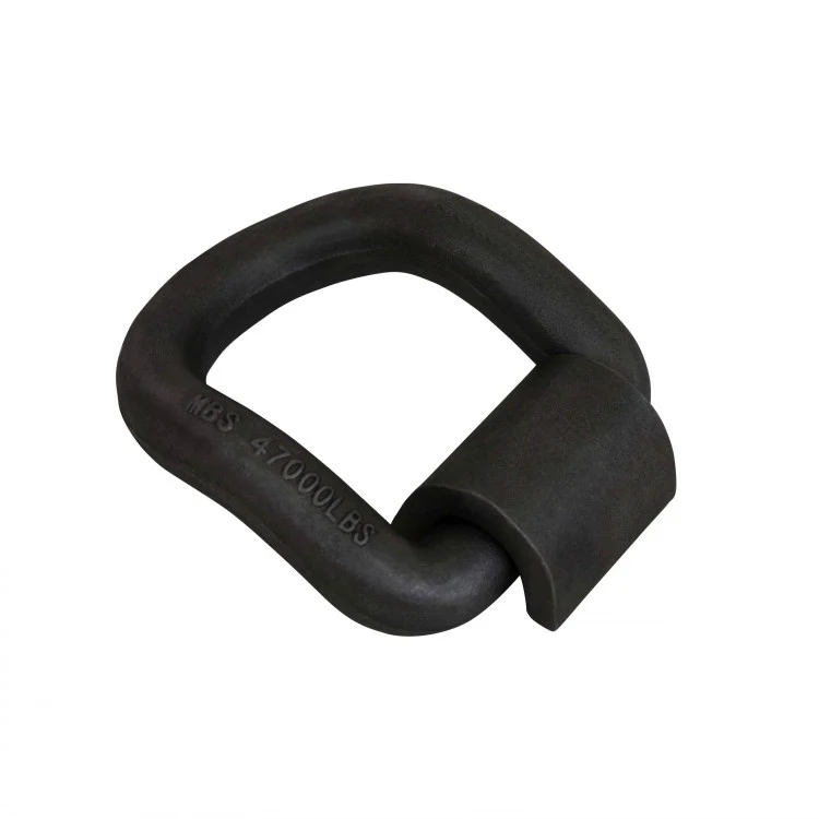 Black forged steel lifting shackle with a pin