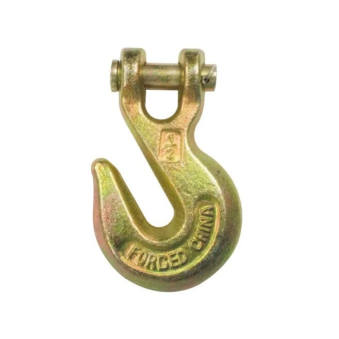 Gold plated forged lifting hook with swivel eye