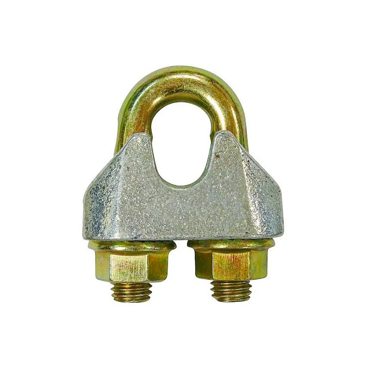 DIN1142 Malleable Steel Rope Clamp with galvanized saddle, U-bolt, and hex nuts