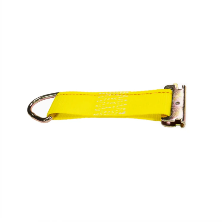 Yellow lifting sling with metal hardware