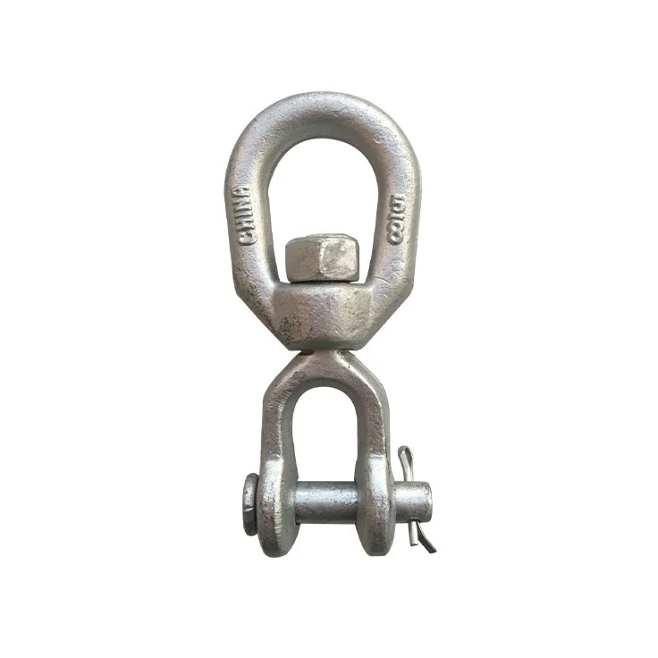 Galvanized metal swivel eye shackle with a pin