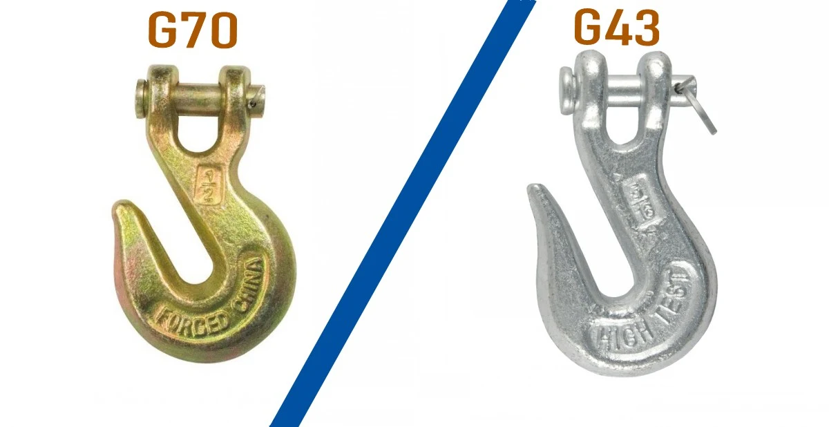 Yellow G70 clevis grab hook and