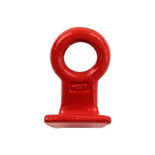 Red forged steel eye bolt with circular