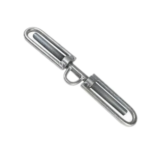 Galvanized steel turnbuckle with open body and left and right hand threads
