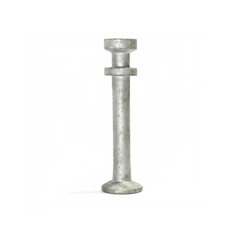 Galvanized metal pipe fitting with flared base, collar, and wide top opening on a white background