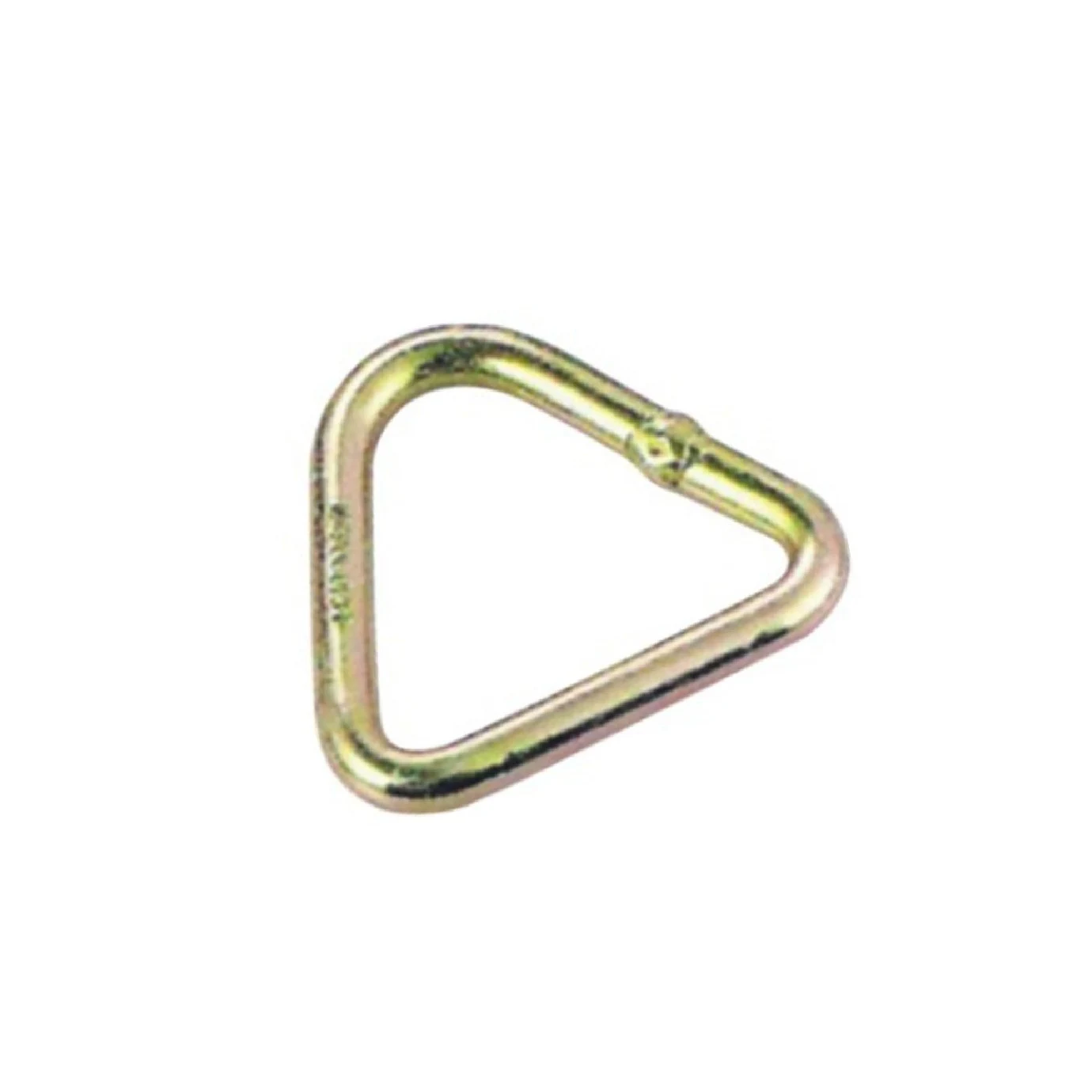 Gold plated metal triangle ring with a welded seam