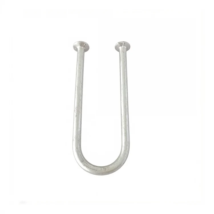 U-bend metal pipe with flanged ends, isolated on a plain white background