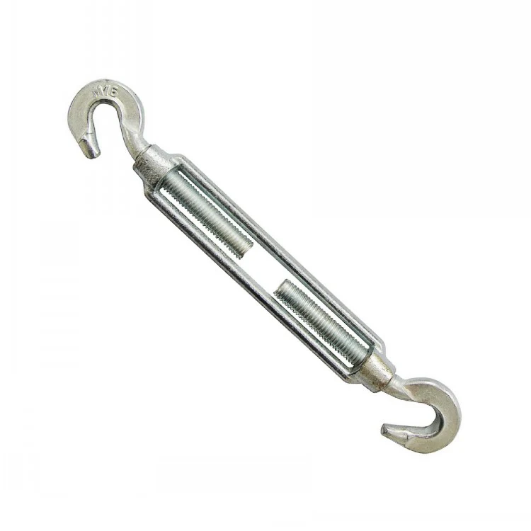 Galvanized steel hook-and-hook turnbuckle with threaded