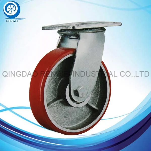 CP1801 Heavy Duty Cast Iron Rubber Caster from Renwei