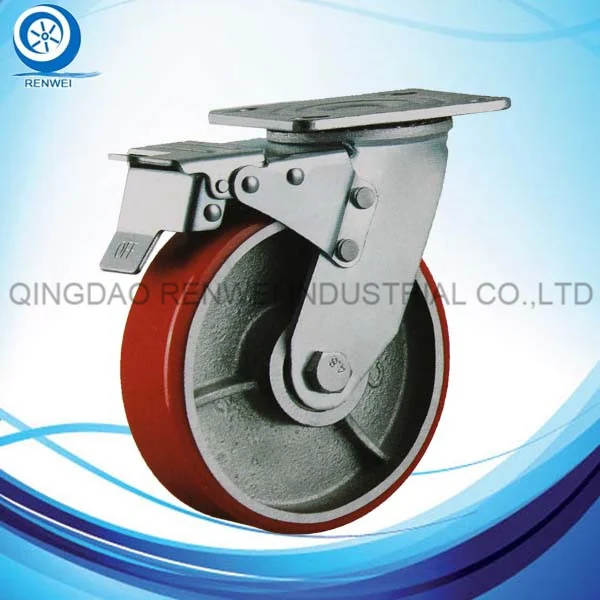 CF1801 Heavy Duty Cast Iron Rubber Caster from Renwei