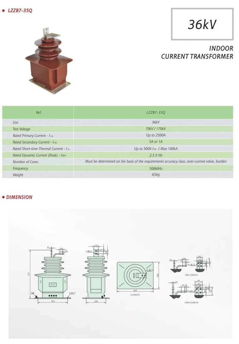 Medium Current Transformer LZZB7-35Q