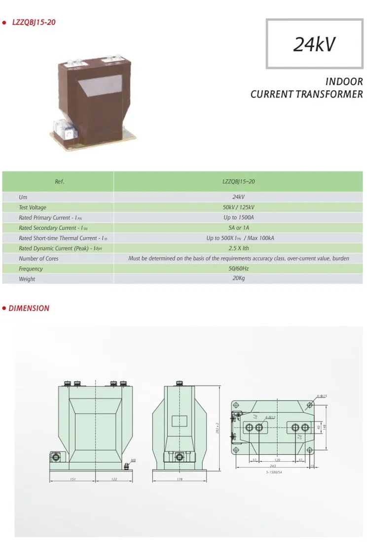 Medium Voltage Current Transformer LZZQBJ15-20