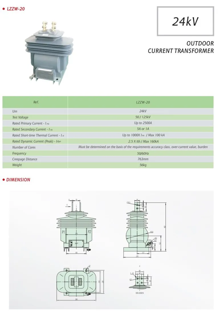 Medium Voltage Current Transformer LZZW-20