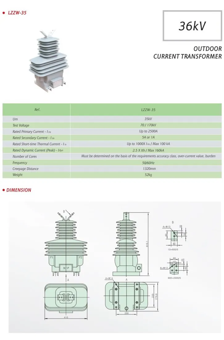 Medium Current Transformer LZZW-35