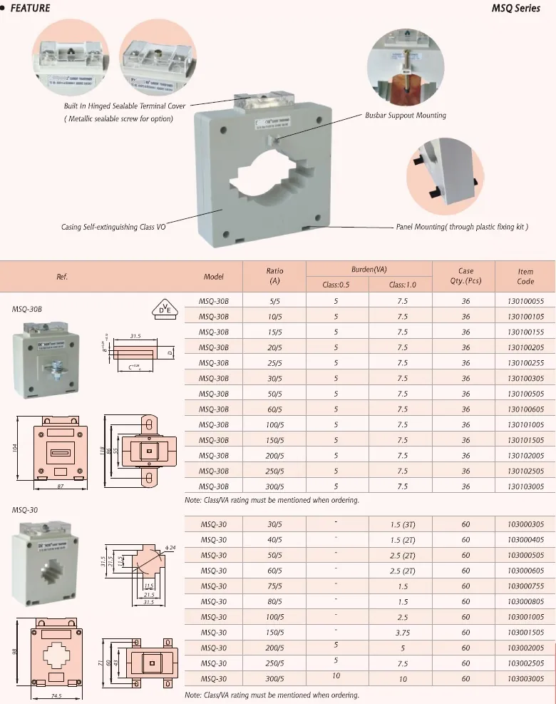 MSQ Current Transformer
