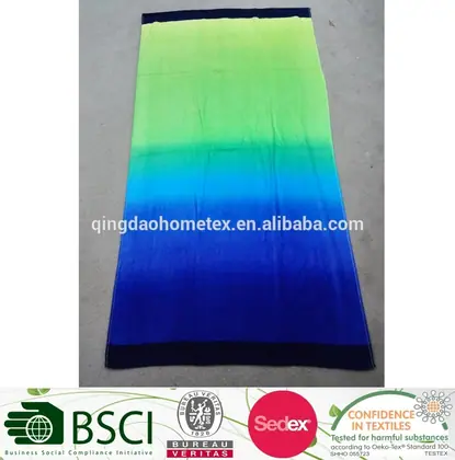 Beige 100% cotton ombre cool velour reactive printed beach towel, 86x163 cm, with a soft, gradient surface and subtle texture