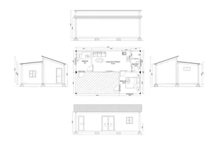 Structural drawing set for a prefab container unit