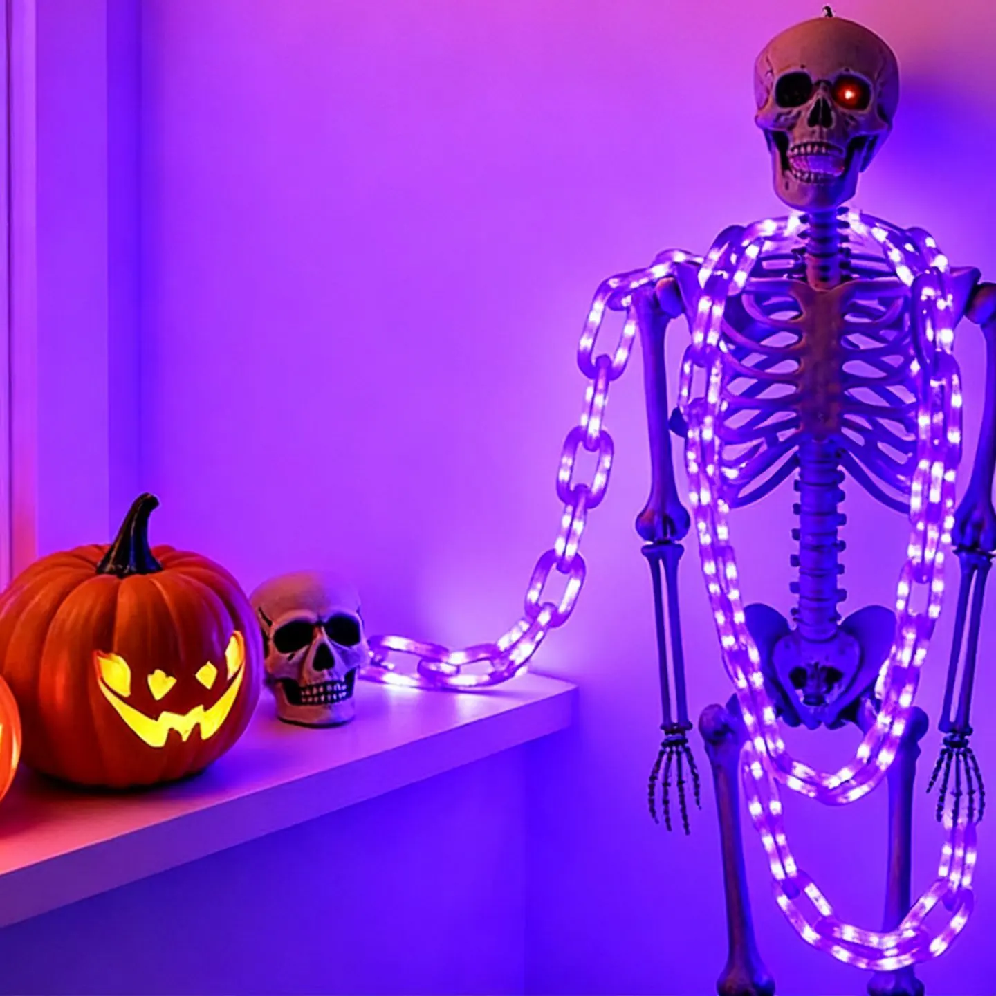 Halloween Pumpkin and Figure Light - Pumpkin, ghost, skull, skeleton and spider web lights for the Halloween season.