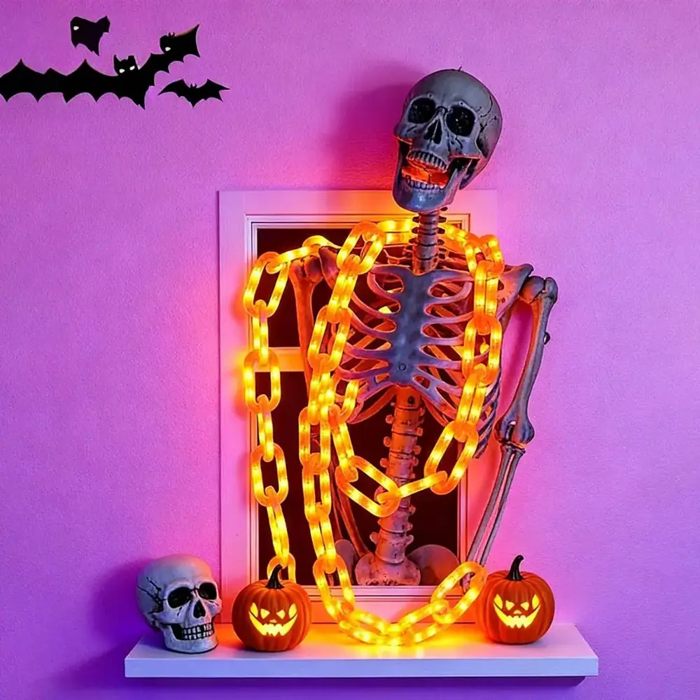 Halloween Pumpkin and Figure Light - Pumpkin, ghost, skull, skeleton and spider web lights for the Halloween season.