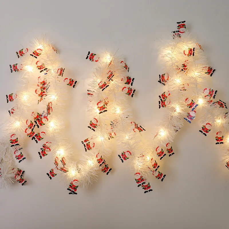 Colorful Tinsel Strip Light - Lit tinsel garland that combines volume and light in one length.